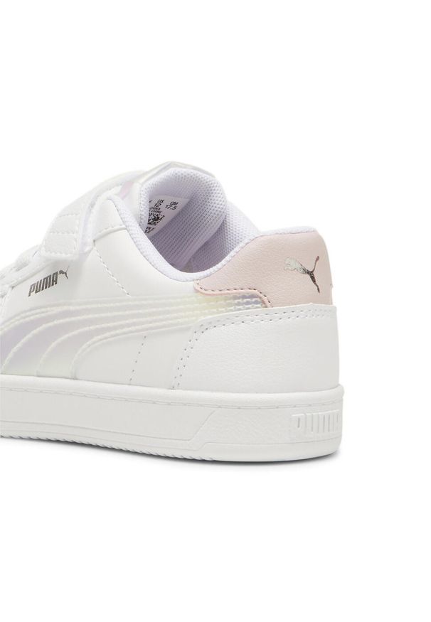 Puma - Dziecięce sneakersy Caven 2.0 Holo PUMA White Mauve Mist Silver Pink Metallic. Okazja: na uczelnię. Kolor: różowy, biały, wielokolorowy. Materiał: syntetyk, materiał. Sezon: lato. Sport: joga i pilates