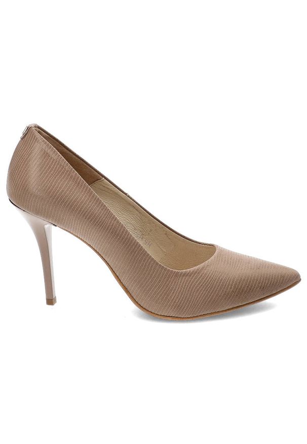 Beżowe Szpilki Baldaccini Eleganckie Skórzane Buty. Okazja: na co dzień. Kolor: beżowy. Materiał: skóra. Obcas: na szpilce. Styl: elegancki. Wysokość obcasa: średni