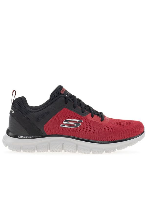 skechers - Buty Skechers Track-Broader 232698RDBK - czerwono-czarne. Okazja: na co dzień. Zapięcie: sznurówki. Kolor: czerwony, wielokolorowy, czarny. Materiał: guma, materiał, syntetyk. Szerokość cholewki: normalna