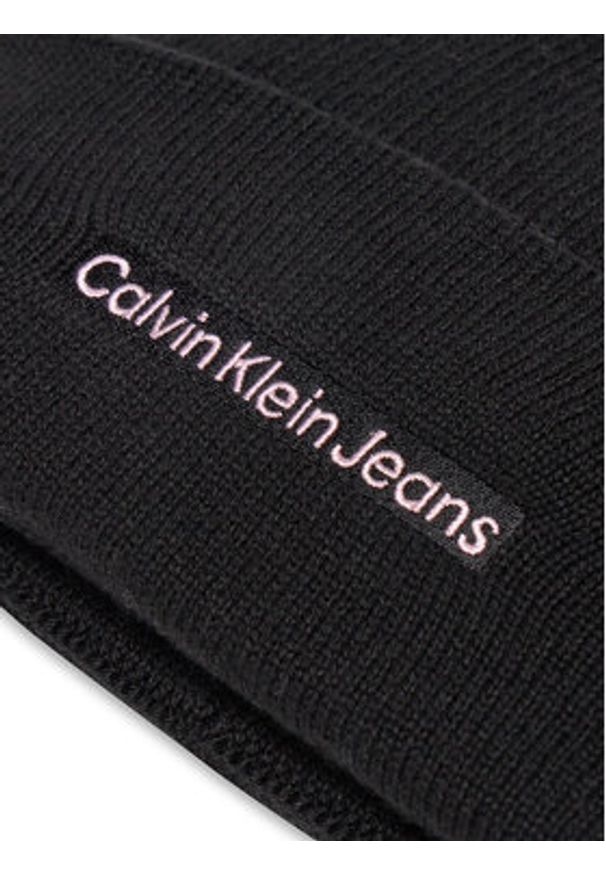 Calvin Klein Czapka Inst Embro K60K612651 Czarny. Kolor: czarny. Materiał: materiał, bawełna