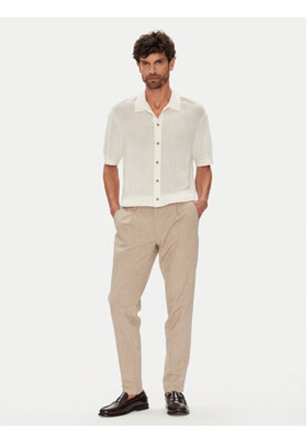 TOMMY HILFIGER - Tommy Hilfiger Koszula MW0MW39530 Beżowy Regular Fit. Kolor: beżowy. Materiał: bawełna