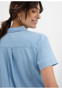 bonprix - Sukienka jeansowa, krótki rękaw. Kolor: niebieski. Materiał: jeans. Długość rękawa: krótki rękaw. Sezon: lato #2