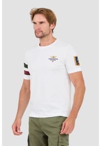 Aeronautica Militare - AERONAUTICA MILLITARE Biały t-shirt Tricolor and badge. Kolor: biały #3