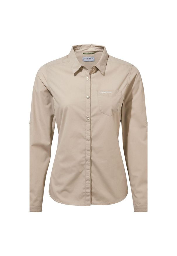 CRAGHOPPERS - Koszula podróżnicza damska Craghoppers Kiwi II LS Shirt. Kolor: beżowy