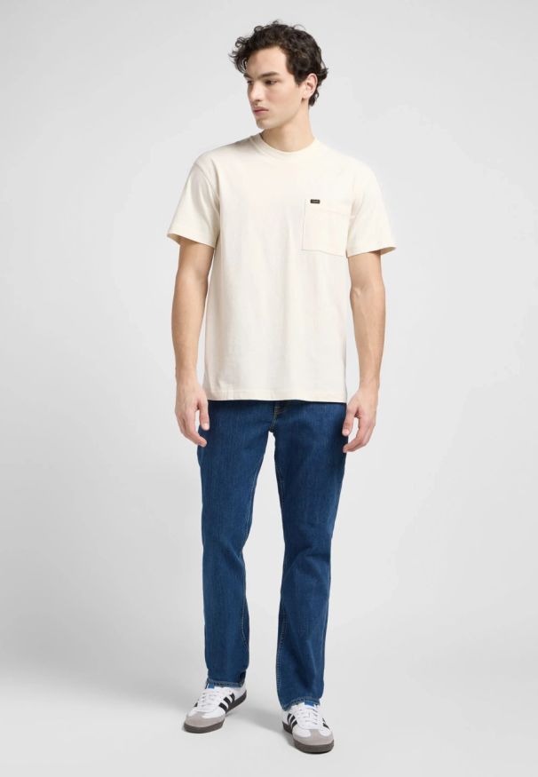 Lee - MESKIE SPODNIE JEANSOWE LEE BROOKLYN STRAIGHT MID STONEWASH 112144036