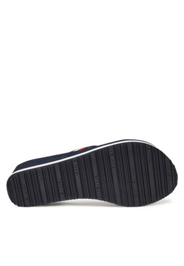 TOMMY HILFIGER - Tommy Hilfiger Japonki Th Corporate Wedge Beach Sandal FW0FW08520 Granatowy. Kolor: niebieski. Materiał: materiał