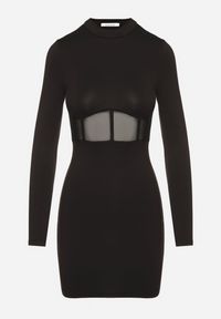 Born2be - Czarna Dopasowana Sukienka Vices Ozdobiona Gorsetową Przezroczystą Górą Axerne. Typ kołnierza: dekolt gorset. Kolor: czarny. Wzór: aplikacja. Typ sukienki: gorsetowe. Styl: klasyczny, elegancki #6