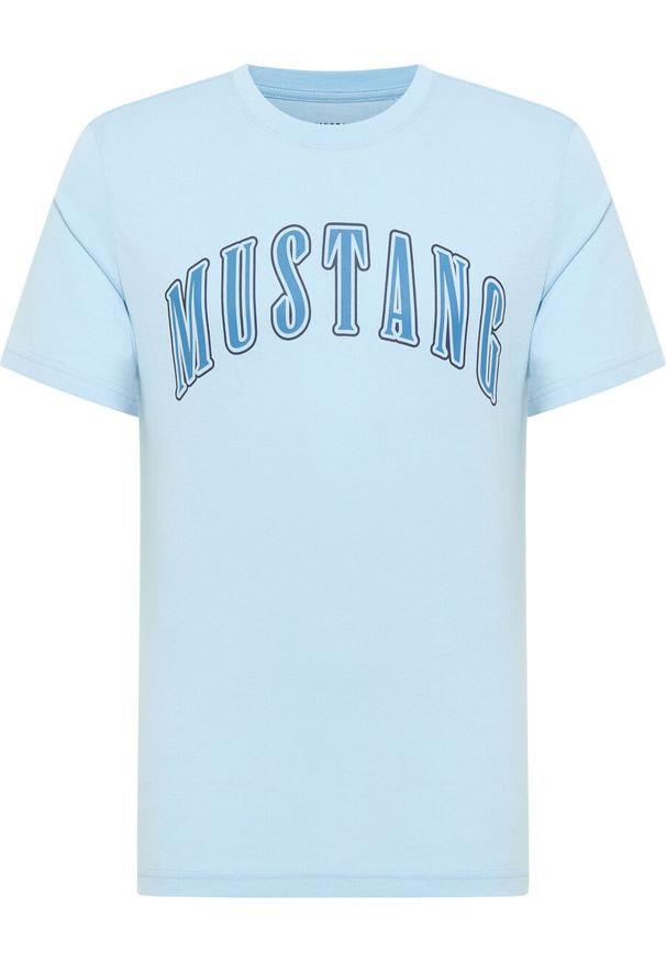 Mustang - MUSTANG Austin Męski T-shirt Koszulka Nadruk Logo Angel Falls 1014927 5283. Wzór: nadruk