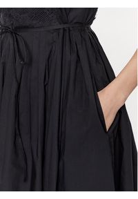 TwinSet - TWINSET Sukienka codzienna 231TT2080 Czarny Regular Fit. Okazja: na co dzień. Kolor: czarny. Materiał: bawełna. Typ sukienki: proste. Styl: casual #5