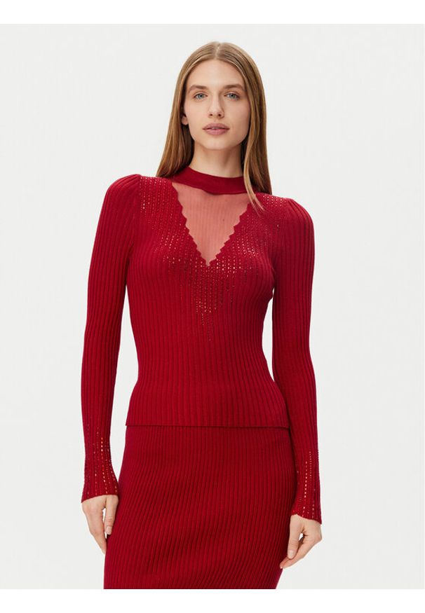 Guess Sweter W5RR15 Z2Y50 Czerwony Regular Fit. Kolor: czerwony. Materiał: syntetyk, wiskoza