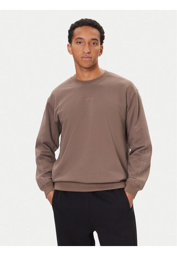 Adidas - adidas Bluza Premium Essentials JW1058 Brązowy Loose Fit. Kolor: brązowy. Materiał: bawełna