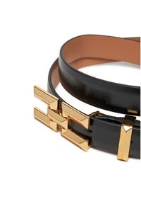 Elisabetta Franchi Pasek Damski CT-35S-52E2 Czarny. Kolor: czarny. Materiał: skóra