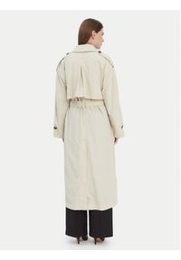 TOMMY HILFIGER - Tommy Hilfiger Trencz WW0WW45632 Beżowy Oversize. Kolor: beżowy. Materiał: syntetyk #3