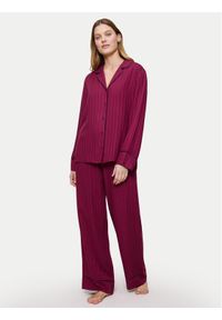 Triumph Piżama Amourette Jacquard 10225073 Bordowy Relaxed Fit. Kolor: czerwony. Materiał: wiskoza