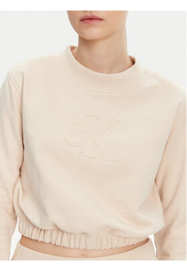 Calvin Klein Jeans Bluza J20J225363 Beżowy Regular Fit. Kolor: beżowy. Materiał: bawełna