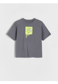 Reserved - T-shirt z nadrukiem - ciemnoszary. Kolor: szary. Materiał: bawełna, dzianina. Wzór: nadruk #1