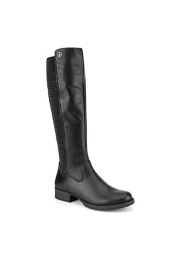 Rieker Kozaki Z9591-00 Czarny. Kolor: czarny. Materiał: skóra