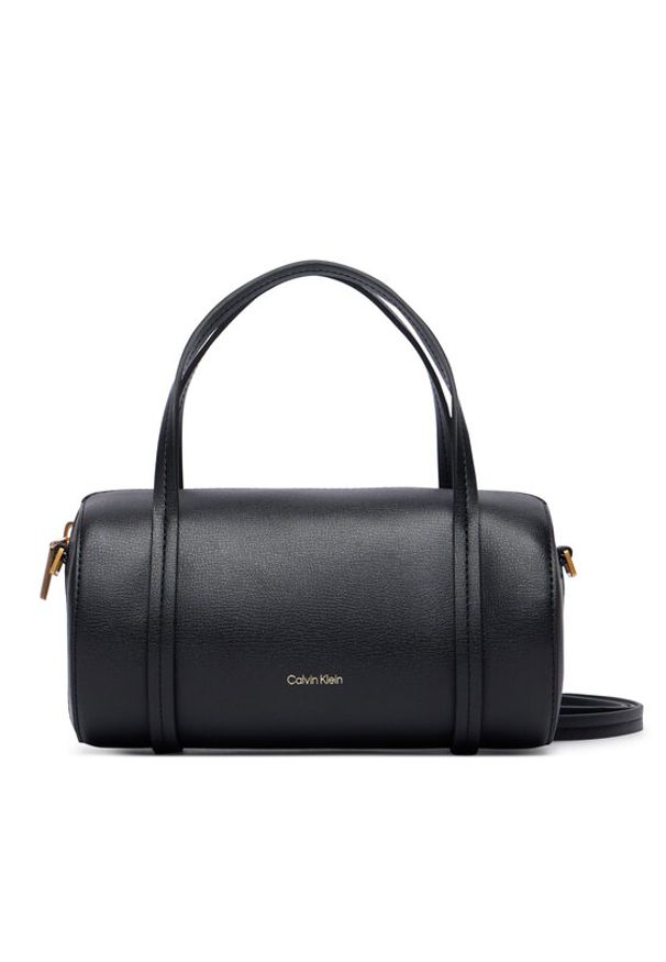 Calvin Klein Torebka Foil Logo Small Duffle Bag LV04F3663G Czarny. Kolor: czarny. Materiał: skórzane