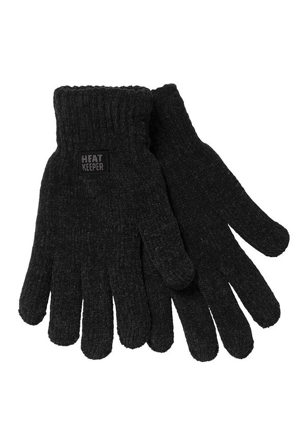 HEAT KEEPER - Termorękawiczki damskie szenilowe - Czarne - Jeden rozmiar - 1 para. Kolor: czarny