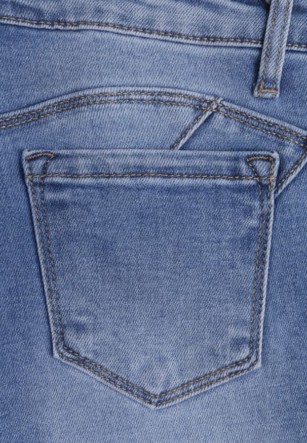 Born2be - Niebieskie Dopasowane Jeansy z Bawełną z Efektem Push-Up Eriflare. Okazja: na spacer, na co dzień. Kolor: niebieski. Styl: casual, klasyczny