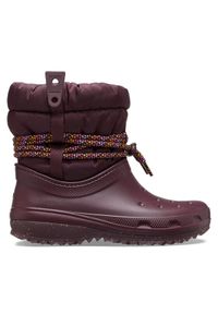 Crocs Śniegowce Crocs Classic Neo Puff Luxe Boot W 207312 Bordowy. Kolor: czerwony