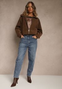 Renee - Niebieskie Casualowe Jeansy Mom Fit High Waist Nellanea. Okazja: na co dzień. Stan: podwyższony. Kolor: niebieski. Styl: casual