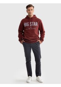 Big-Star - Bluza męska z kapturem z logo BIG STAR bordowa Ashlyno 604. Okazja: na co dzień, na spacer. Typ kołnierza: kaptur. Kolor: czerwony. Materiał: materiał. Styl: casual, klasyczny #8