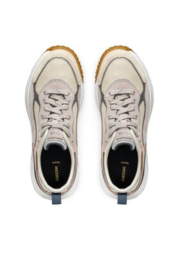 Geox Sneakersy D Oliviera + Grip D55VNA 0AS22 CH65Y Beżowy. Kolor: beżowy. Materiał: materiał