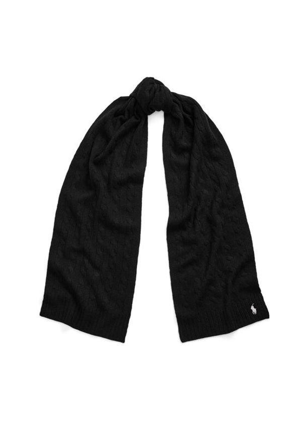 Polo Ralph Lauren Szalik 455956296001 Czarny. Kolor: czarny. Materiał: wełna
