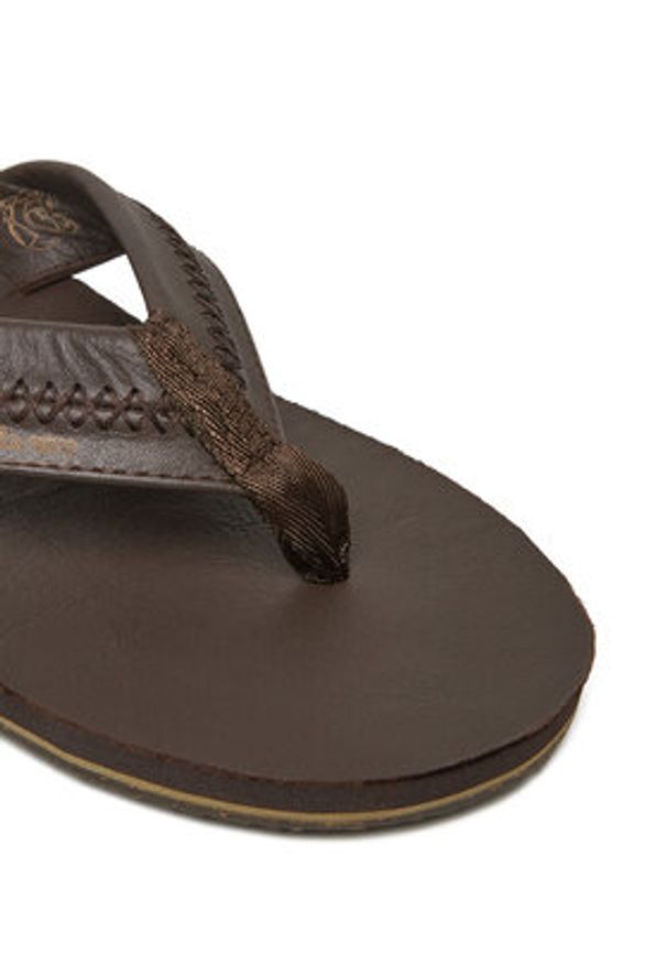 Quiksilver Japonki AQYL101302 Brązowy. Kolor: brązowy. Materiał: skóra