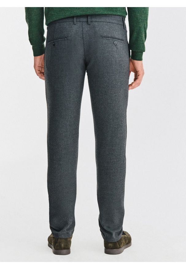 Pako Lorente - PAKO LORENTE - Grafitowe spodnie męskie. Kolor: szary. Materiał: elastan, wiskoza, poliester. Wzór: gładki. Sezon: jesień, zima. Styl: klasyczny