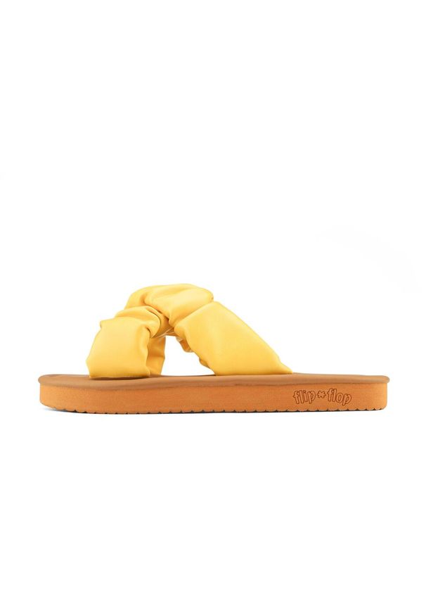 Flip*Flop - Klapki plażowe damskie Flip Flop Fauna Cross. Okazja: na plażę. Kolor: żółty. Sezon: lato. Styl: sportowy
