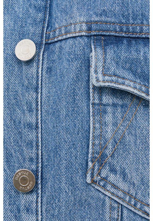 GESTUZ - Gestuz kurtka jeansowa Dena damska przejściowa. Okazja: na co dzień. Kolor: niebieski. Materiał: jeans. Styl: casual