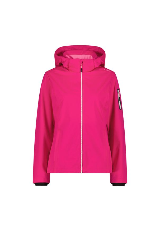 Kurtka damska turystyczna CMP 39A5016. Typ kołnierza: kaptur. Kolor: różowy. Materiał: softshell. Sport: turystyka piesza