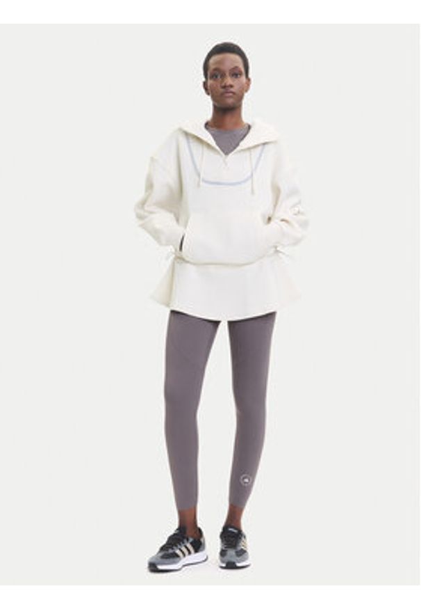 Adidas by Stella McCartney - adidas by Stella McCartney Bluza Peplum JX9108 Beżowy Loose Fit. Kolor: beżowy. Materiał: syntetyk, bawełna