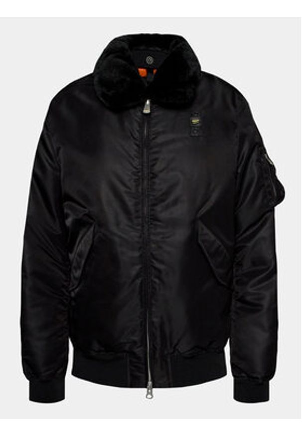 Blauer Kurtka bomber 23WBLUC02132 Czarny Regular Fit. Kolor: czarny. Materiał: syntetyk