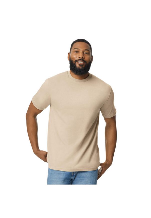 GILDAN - Koszulka Unisex Dla Dorosłych Softstyle Midweight. Kolor: beżowy. Sport: turystyka piesza