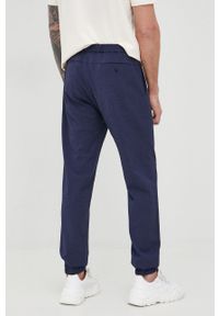 Emporio Armani spodnie wełniane I1P960.I1581 męskie kolor granatowy joggery. Kolor: niebieski. Materiał: wełna #3