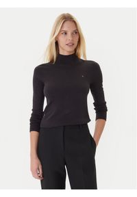 TOMMY HILFIGER - Tommy Hilfiger Sweter WW0WW47462 Czarny Regular Fit. Kolor: czarny. Materiał: syntetyk
