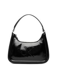 Calvin Klein Torebka Bold Ck Metallic Shoulder Bag LV04F3332G Czarny. Kolor: czarny. Materiał: skórzane #3