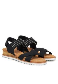 skechers - Skechers Sandały BOBS Desert Kiss-Shore Enough 114130/BLK Czarny. Kolor: czarny. Materiał: materiał