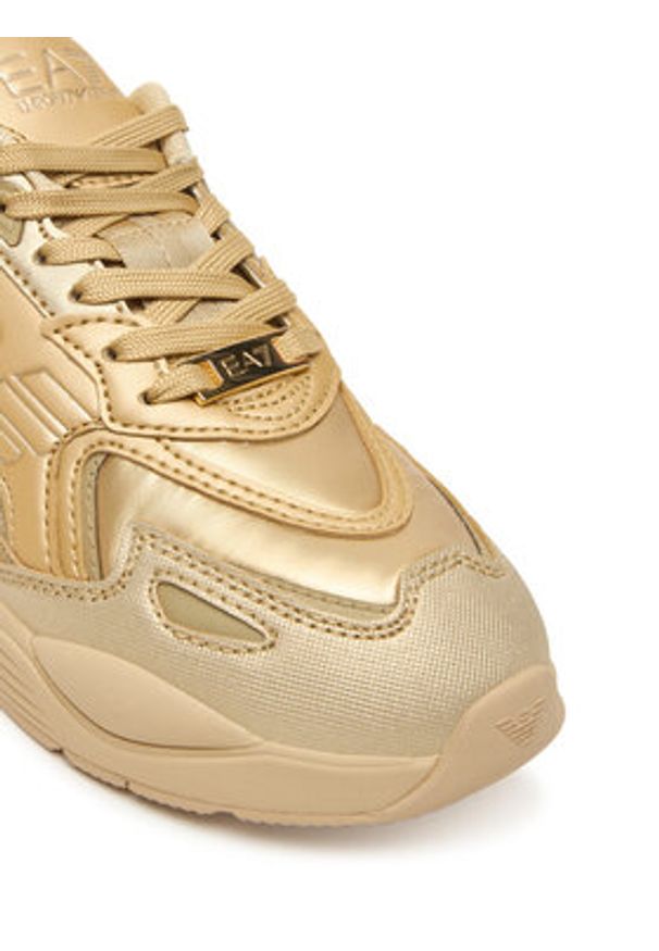 EA7 Emporio Armani Sneakersy 7X000306 AF18446 MZ147 Złoty. Kolor: złoty. Materiał: skóra