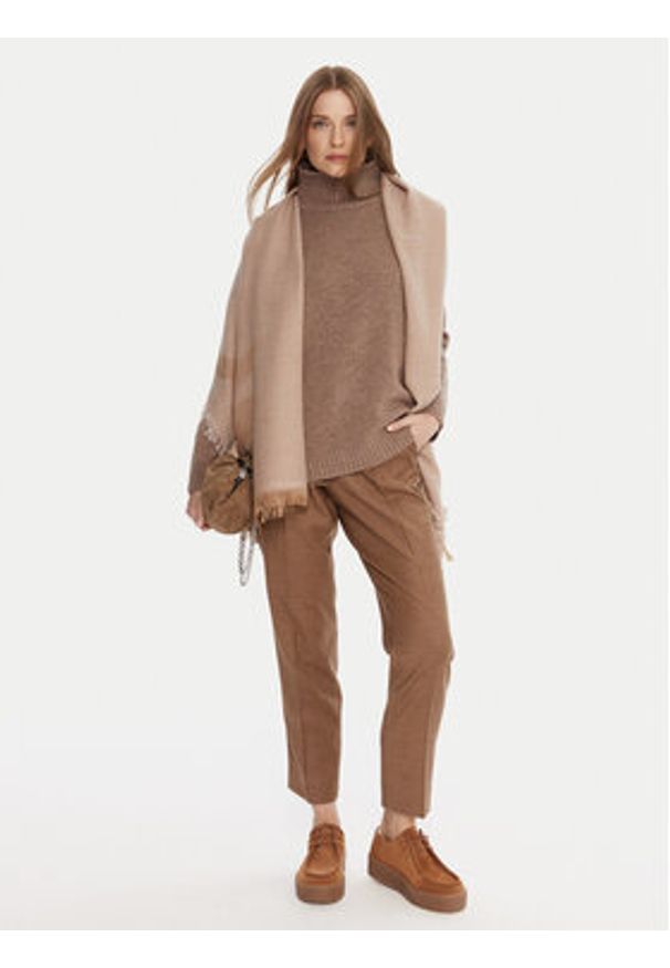 Weekend Max Mara Spodnie materiałowe Caldaia 2525136152 Brązowy Regular Fit. Kolor: brązowy. Materiał: wełna