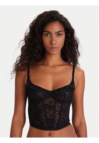 Hunkemöller Biustonosz z fiszbiną Darcy 302364 Czarny. Kolor: czarny. Materiał: syntetyk