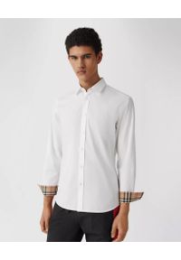 Burberry - BURBERRY - Biała koszula z bawełnianej popeliny. Kolor: biały. Materiał: bawełna. Styl: klasyczny, vintage