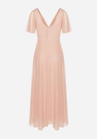 Born2be - Różowa Kopertowa Rozkloszowana Sukienka z Wiązaniem w Talii Kolea. Okazja: na ślub cywilny, na studniówkę, na wesele, na imprezę. Typ kołnierza: dekolt w kształcie V. Kolor: różowy. Długość rękawa: krótki rękaw. Typ sukienki: kopertowe. Styl: elegancki, klasyczny #4