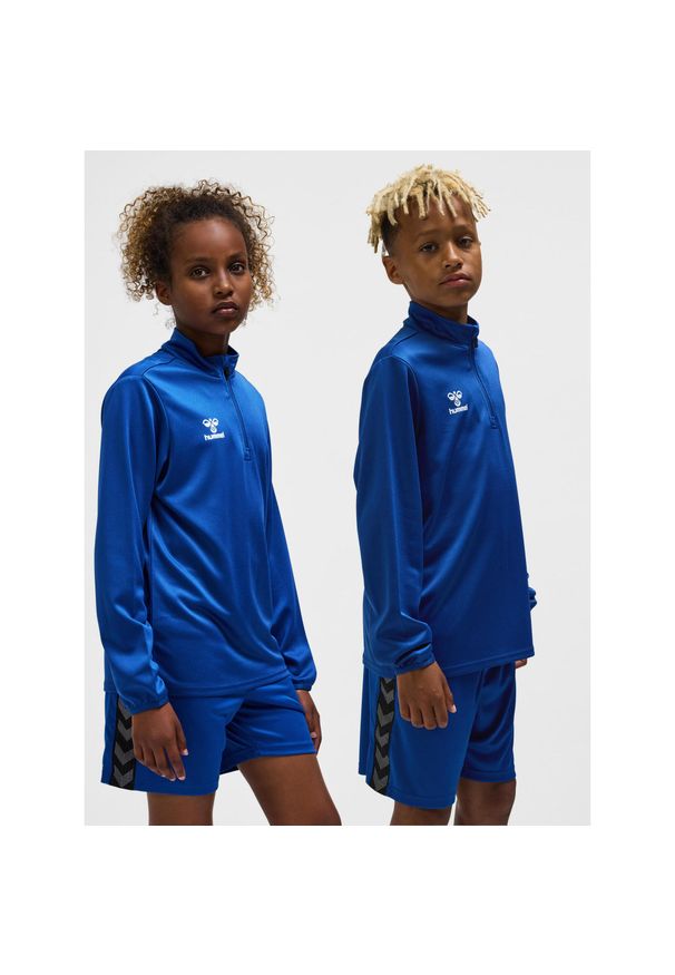 Dziecięca kurtka dresowa 1/2 zip Hummel Essential. Kolor: niebieski. Materiał: dresówka. Sport: joga i pilates