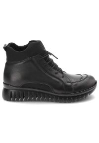 Czarne Sneakersy Damskie Artiker Wygodne Półbuty. Okazja: na co dzień. Zapięcie: sznurówki. Kolor: czarny. Materiał: tkanina, skóra. Szerokość cholewki: normalna #4