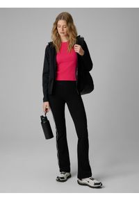 4f - 4F Kurtka softshell wiatroodporna membrana 5000 damska - czarna L. Kolor: czarny. Materiał: softshell. Sport: turystyka piesza #2