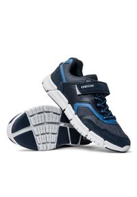 Geox - Sneakersy dziecięce granatowe GEOX J Flexyper Boy. Kolor: niebieski. Materiał: materiał. Sport: bieganie